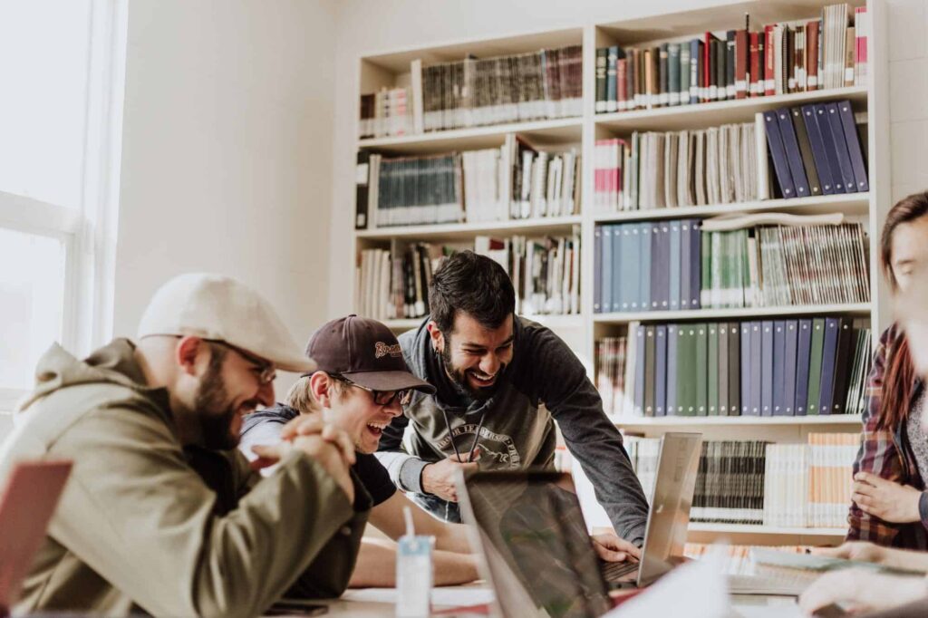 Group of people working together.